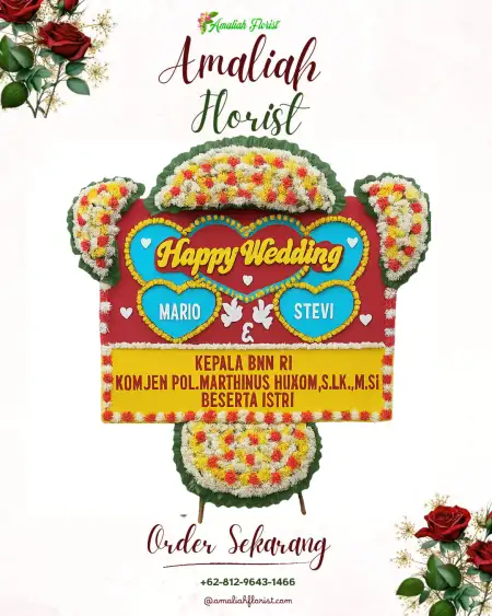 Papan Bunga Pernikahan Tibubiu